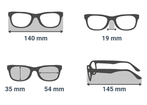 Dimensions des lunettes