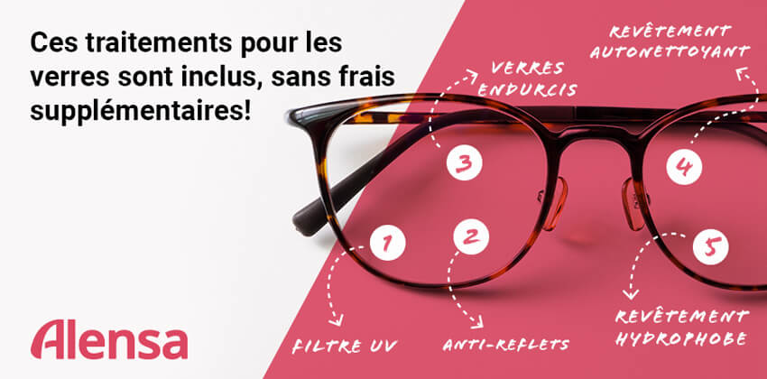 Traitements de verres standards