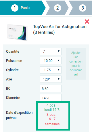 Délais de livraison des biens non stockés sur le panier